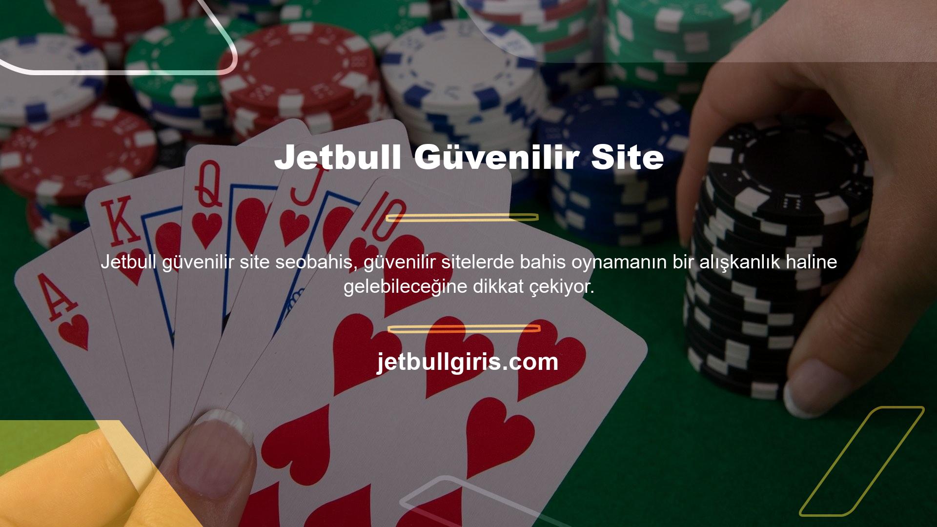 Jetbull, kullanıcılara çeşitli bahis seçenekleri ve yüksek kaliteli içerikle canlı bahis hizmeti sunmaktadır